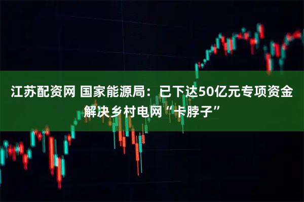 江苏配资网 国家能源局：已下达50亿元专项资金解决乡村电网“卡脖子”