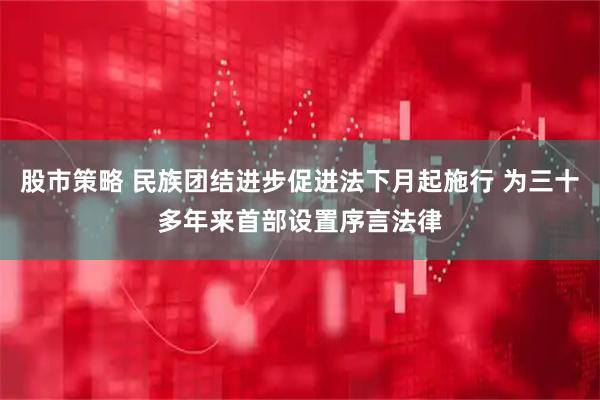 股市策略 民族团结进步促进法下月起施行 为三十多年来首部设置序言法律